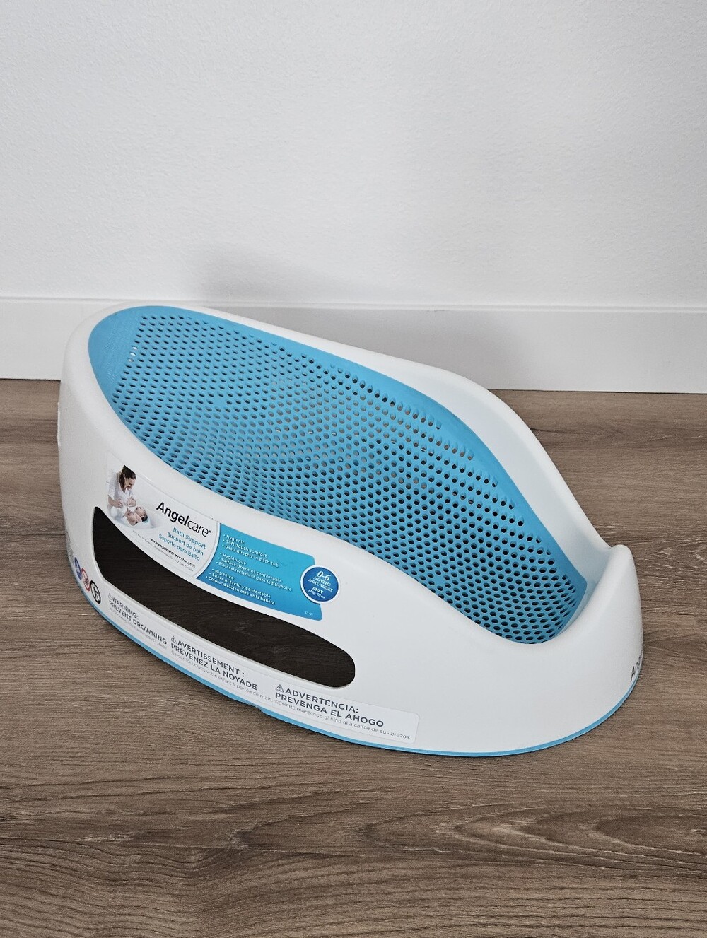 Angelcare Baby Bath Support - Blue and White Infant Bath Seat